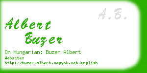 albert buzer business card